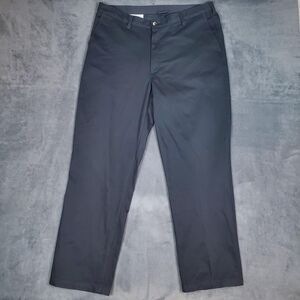 Wrangler Riata Pants Mens 38x32 Black Chino Regular Fit Cotton Casual Dress